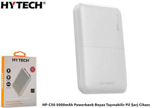 Hytech HP-C50 5000mAh Powerbank Beyaz Taşınabilir Pil Şarj Cihazı - Ha