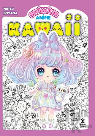 Kawaii Anime Mutlu Boyama 1 Mor - Halkkitabevi