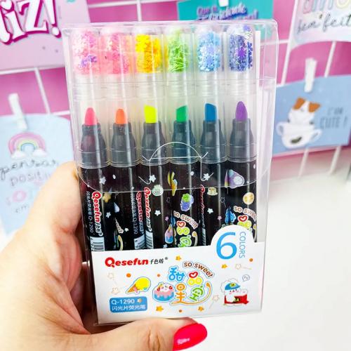 Qesefun Highlighter  Sweet Pen 6'lı Fosforlu Kalem - Halkkitabevi