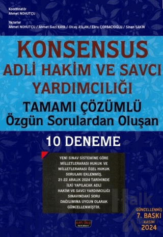 Konsensus Adli Hakim ve Savcı Yardımcılığı 10 Deneme - Halkkitabevi