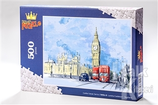 Londra Caddeleri - İngiltere (500 Parça) - Ahşap Puzzle Cadde Sokak Serisi - (SK04-D)