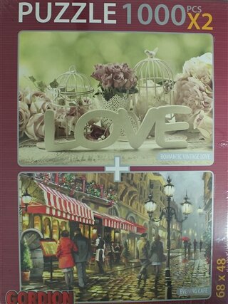 Love Evening Cafe (2X1000) Puzzle (Ciltli) - Halkkitabevi