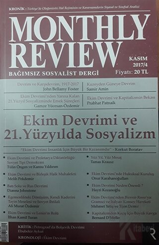 Monthly Review Bağımsız Sosyalist Dergi Kasım 2017 / 4. Sayı