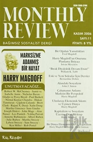 Monthly Review Bağımsız Sosyalist Dergi Sayı: 11 / Kasım 2006 - Halkki