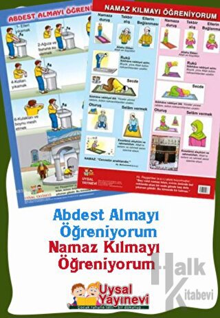 Namaz Kılmayı Öğreniyorum / Abdest Almayı Öğreniyorum Posteri - Halkki