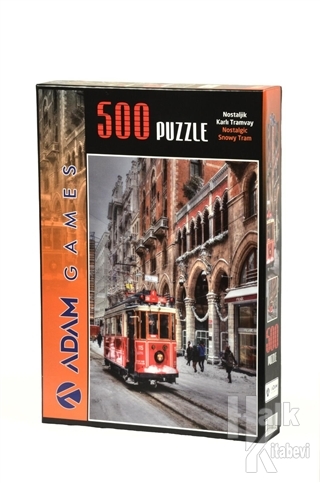 Nostaljik Karlı Tramvay 500 Parça Puzzle (48x68) - Halkkitabevi