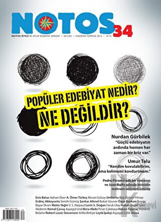 Notos Öykü İki Aylık Edebiyat Dergisi Sayı: 34 - Halkkitabevi