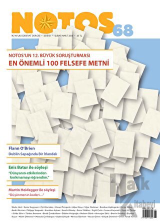 Notos Öykü İki Aylık Edebiyat Dergisi Sayı: 68 Şubat - Mart 2018