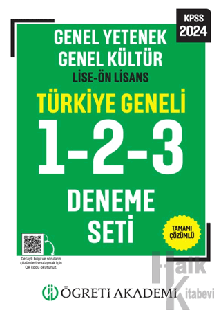 Öğreti Akademi 2024 KPSS Genel Yetenek Genel Kültür Lise-Ön Lisans Tamamı Çözümlü Türkiye Geneli 1-2-3 (3'lü Deneme Seti)