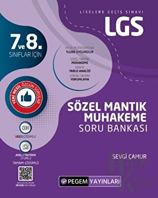 Pegem Yayınları 8. Sınıf LGS Sözel Mantık Muhakeme Soru Bankası