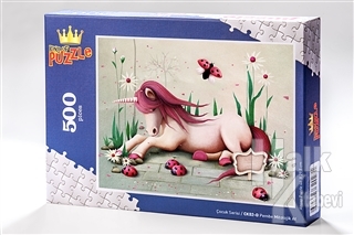 Pembe Mitolojik At (500 Parça) - Ahşap Puzzle Çocuk Serisi - (CK02-D)