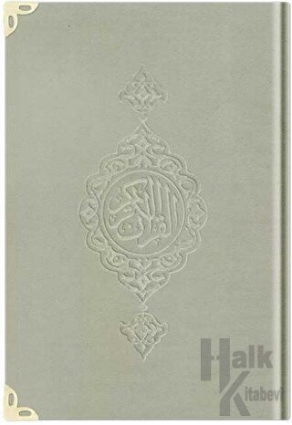 Rahle Boy Kadife Kur'an-ı Kerim (Krem, Yaldızlı, Mühürlü) 1002 (Ciltli