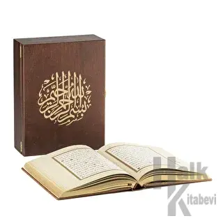 Rahle Boy Termo Cilt Ahşap Kutulu Kur'an-ı Kerim (Ciltli)