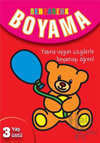 Rengarenk Boyama - 3 Yaş Üstü - Kırmızı Kitap
