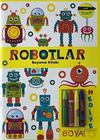 Robotlar Boyama Kitabı - Minik Ressamlar - Halkkitabevi