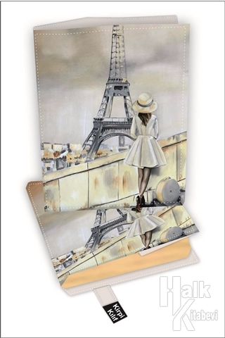 Şapkalı Kadın ve Paris Kitap Kılıfı Kod - S-2919061 - Halkkitabevi