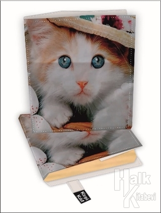 Şapkalı Kedi Kitap Kılıfı Kod - M-3121018