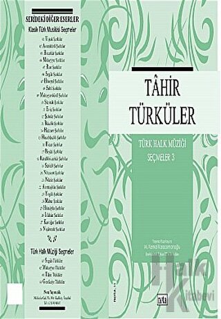 Tahir Türküler Türk Halk Müziği Seçmeler: 3 - Halkkitabevi