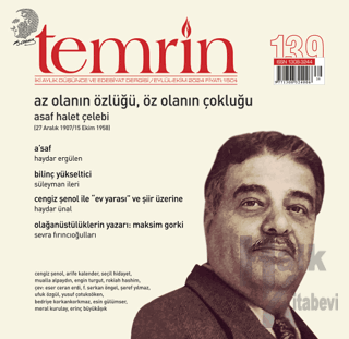 Temrin Düşünce ve Edebiyat Dergisi Sayı: 139 Eylül - Ekim 2024 - Halkk