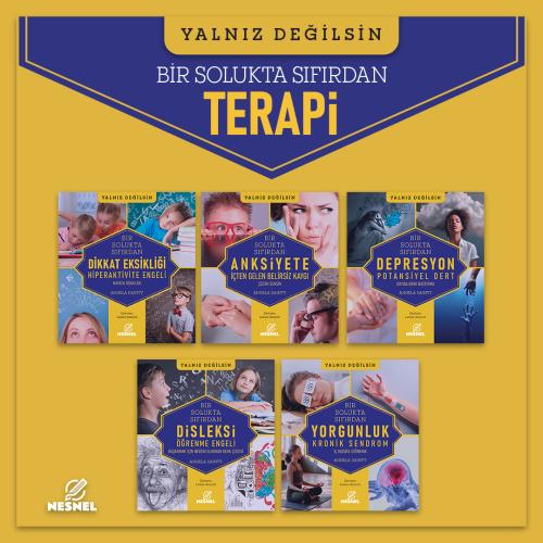 Terapi Seti 5 Kitap Bir Arada - Dikkat Ekiskliği - Anksiyete - Depresyon - Disleksi - Yorgunluk