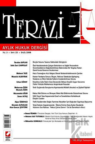 Terazi Aylık Hukuk Dergisi Sayı:25 Eylül 2008 - Halkkitabevi