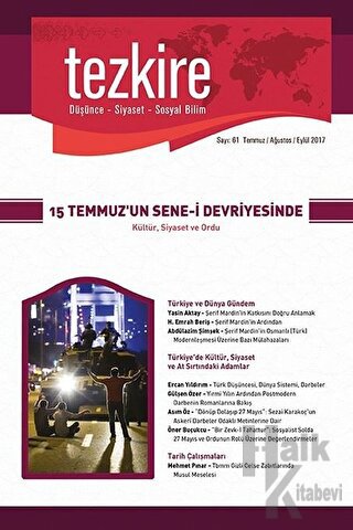 Tezkire Dergisi Sayı: 61 Temmuz - Ağustos - Eylül 2017 - Halkkitabevi