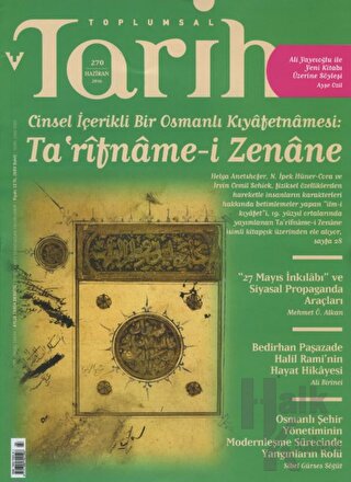 Toplumsal Tarih Dergisi Sayı: 270 Haziran 2016 - Halkkitabevi