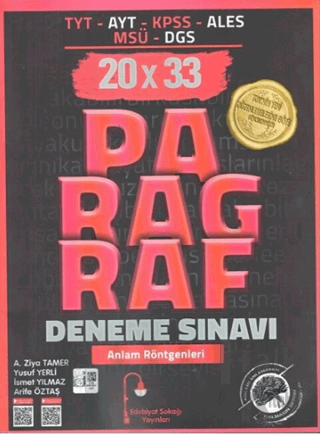 TYT AYT KPSS ALES MSÜ DGS Paragraf 20 x 33 Deneme Sınavı - Halkkitabev