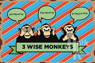 Üç Maymun Poster - Halkkitabevi
