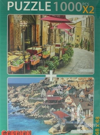 Vintage Cafe - Temel Reis Kasabası Puzzle (2 X 1000 Parça) - Halkkitab