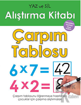 Yaz ve Sil - Alıştırma Kitabı - Çarpım Tablosu - Halkkitabevi